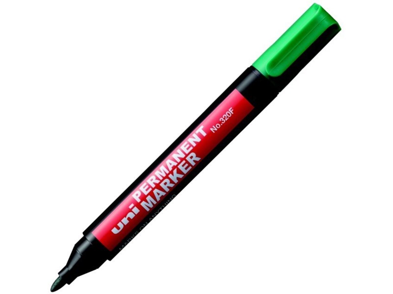 Marker permanentny 320F Uni okrągły zielony